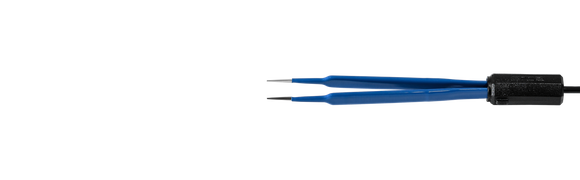 Bipolar forceps, single-use, McPherson, tip 0.5 mm, length 102 mm with connecting cable 5 m, 2-Pin 28 mm plug