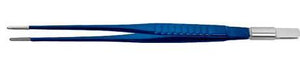 Bipolar forceps; straight; 19 cm; blunt 2.2 mm; corrugated